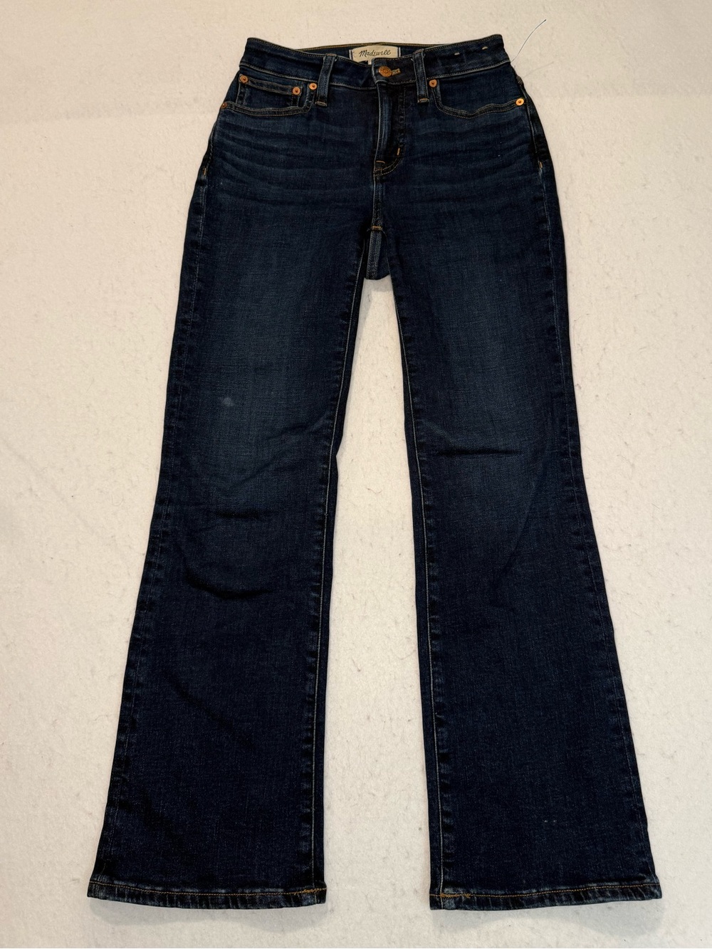 Madewell Curvy Kick Out Jeans Women's 24 Dark Blue Stretch Denim Bootcut Ankle